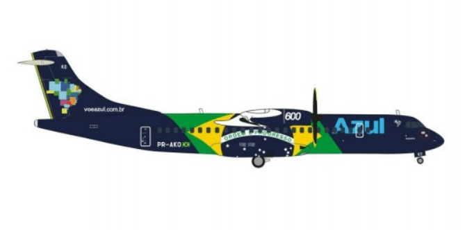 Herpa Wings 572675 1:200 Azul ATR - 42 - 600 "Brazial Flag Livery"