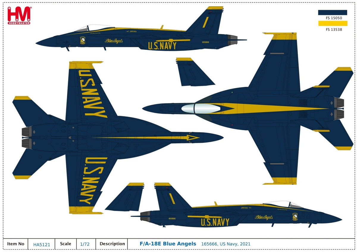 Hobby Master 1:72 F/A - 18E Super Hornet Blue Angels HA5121