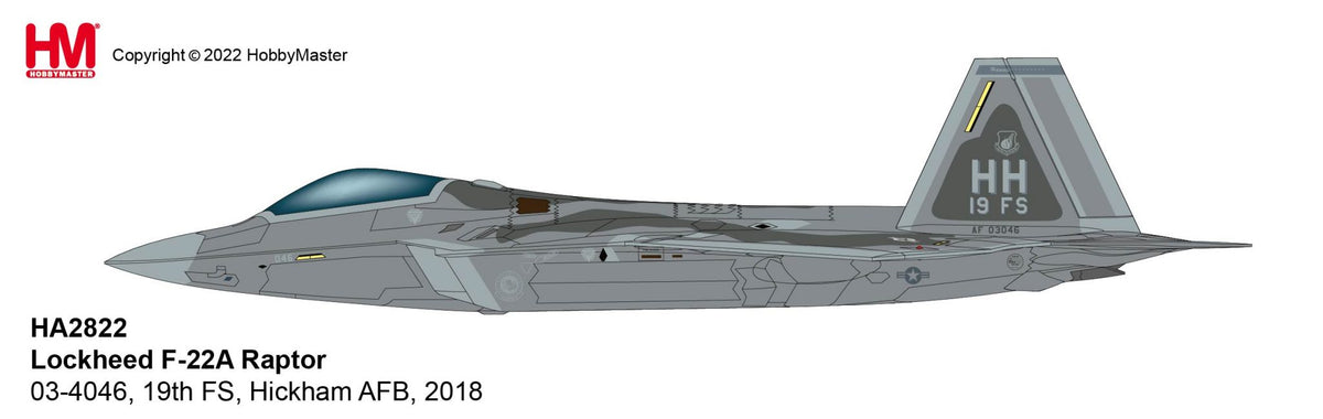 Hobby Master HA2822 1:72 F - 22A Raptor Hickam AFB