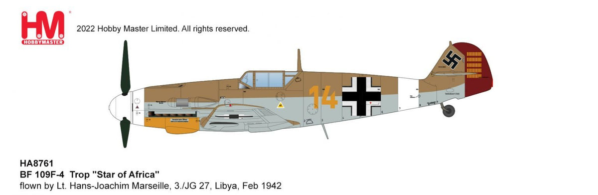 Hobby Master HA8761 1:48 BF - 109F - 4 Hans - Joachim Marsellie