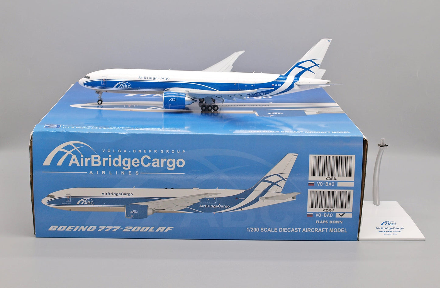 JC Wings 1:200 AirBridge Cargo Boeing 777 - 200LRF VQ - BAO (Flaps Down) JC2ABW0054A