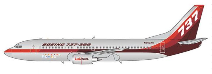 JC Wings XX4487 1:400 US Air Boeing 737 - 300