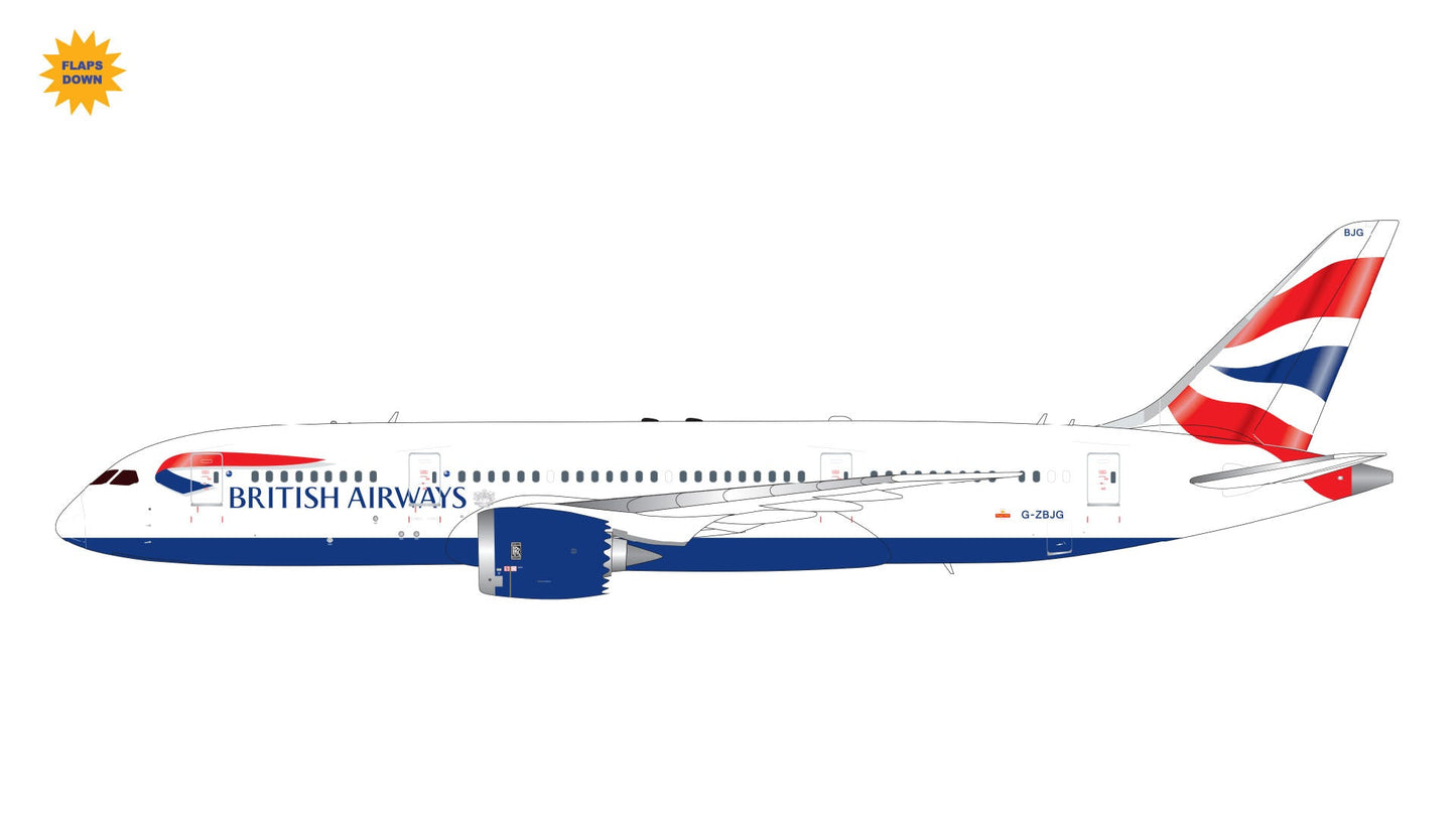 Pre - Order Gemini Jets G2BAW1120F 1:200 British Airways Boeing 787 - 8 (Flaps Down)