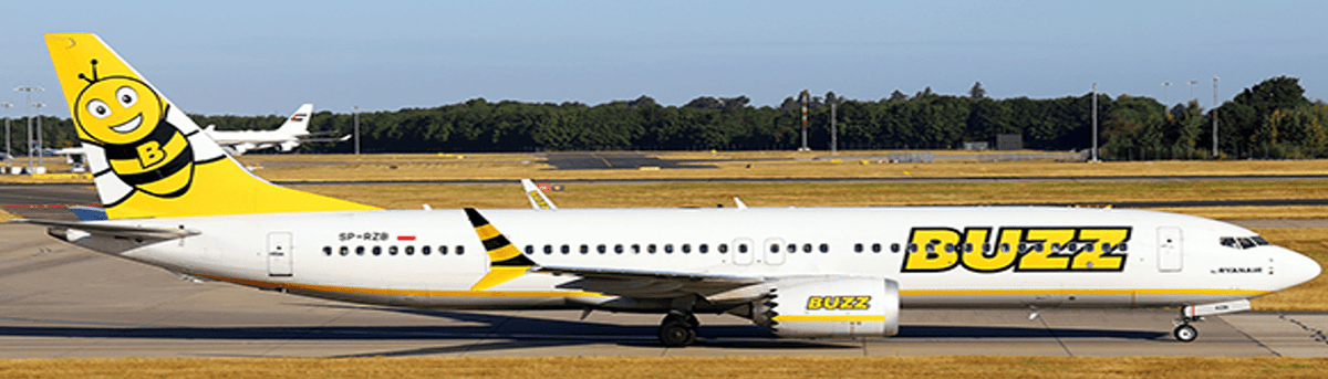 Pre - Order Jc Wings EW238M004 1:200 Buzz Boeing 737 MAX 8