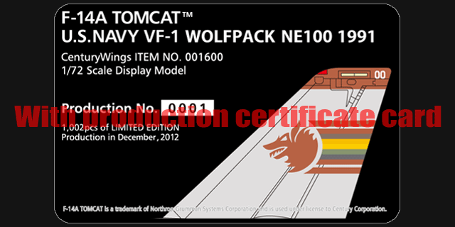 Century Wings 001600 1:72 F-14A TOMCAT US NAVY VF-1 WOLFPACK NE100 1991