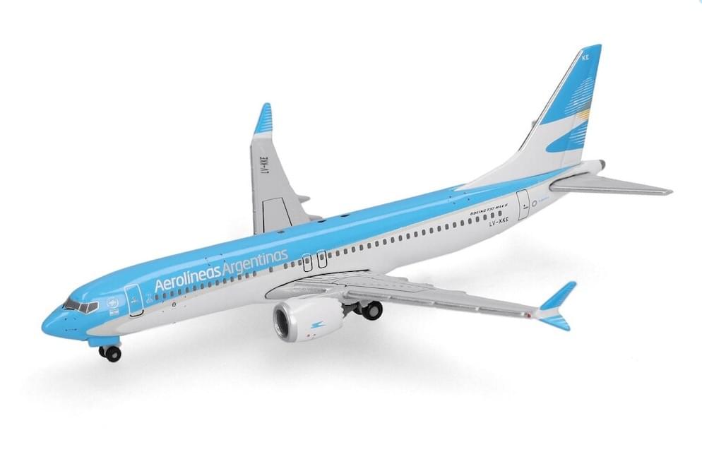 Herpa Wings 1:500 Aerolíneas Argentinas Boeing 737 MAX 8 diecast model airplane
