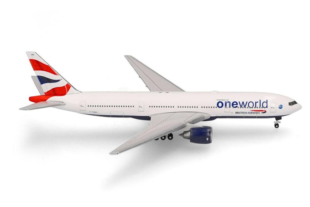 Herpa Wings 1:500 British Airways Boeing 777-200 "oneworld" diecast model airplane