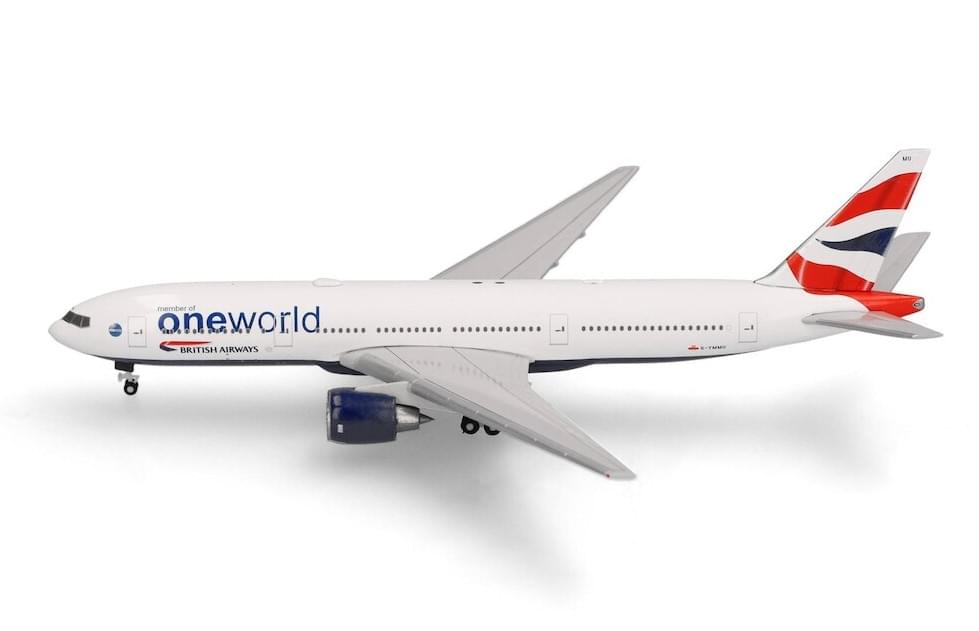 Herpa Wings 1:500 British Airways Boeing 777-200 "oneworld" diecast model airplane
