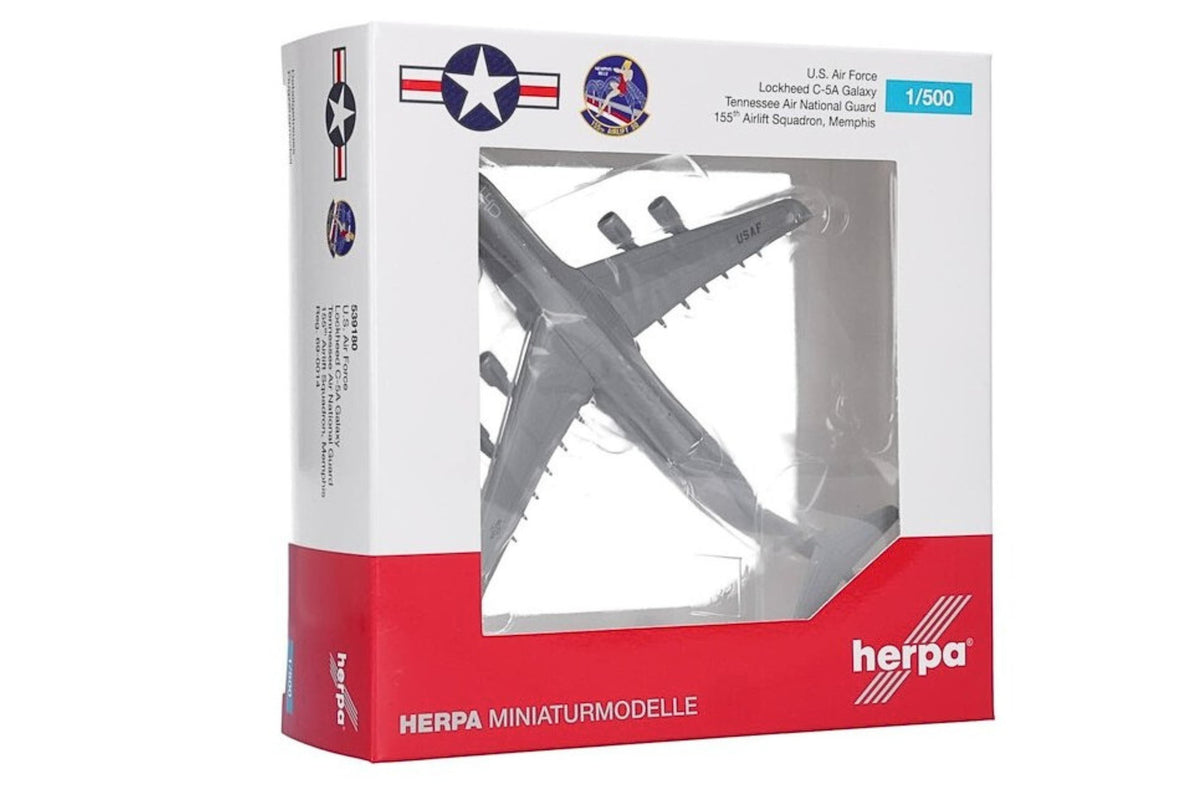 Herpa Wings 1:500 U.S. Air Force Lockheed C-5A Galaxy Tennessee ANG Memphis diecast model airplane