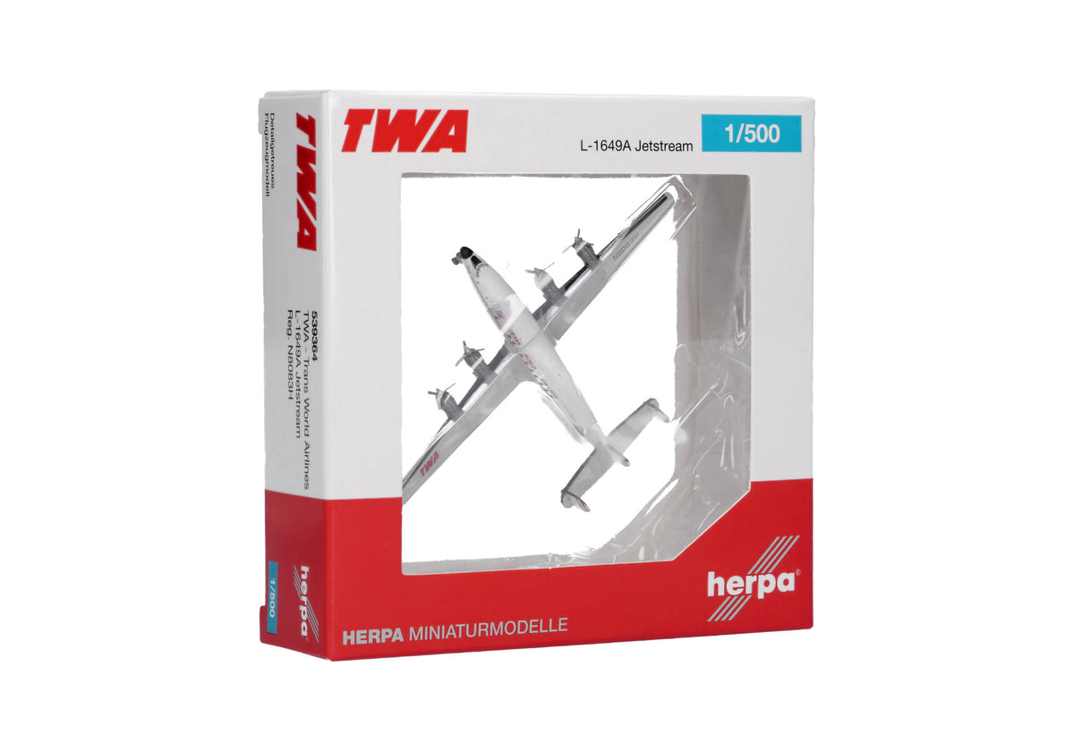 Herpa Wings 1:500 TWA Lockheed L-1649A Starliner diecast model airplane