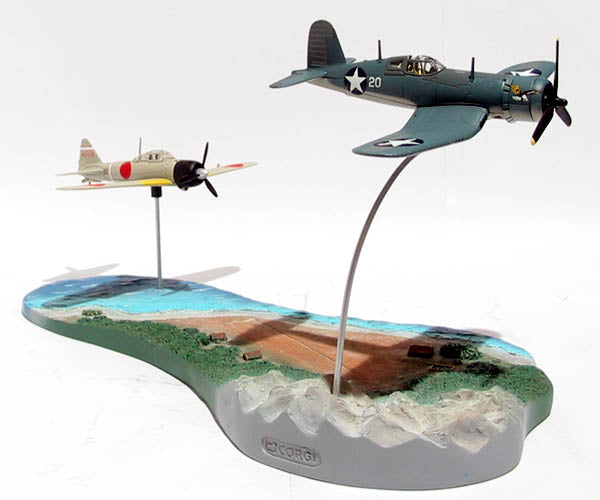 Corgi AA99120 1:72 F4U-1 Corsair and A6M2 Zero Guadalcanal 2 Plane Diorama Set