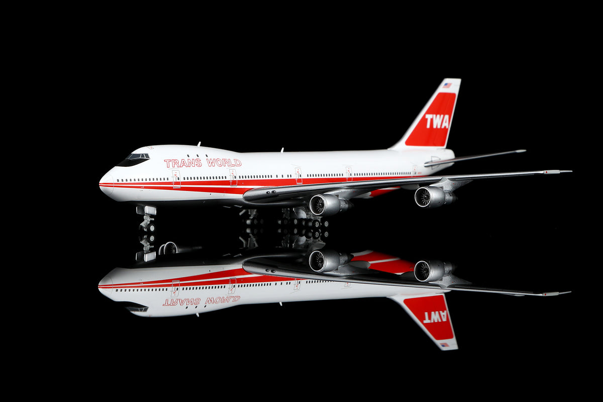 HX Models B551702PF 1:400 Trans World Airlines B747-100 Flaps Down N53111