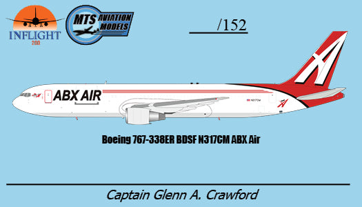 Pre-Order MTS Exclusive MTS763GB317 1:200 ABX Air Boeing 767-383/ER(BDSF) N317CM