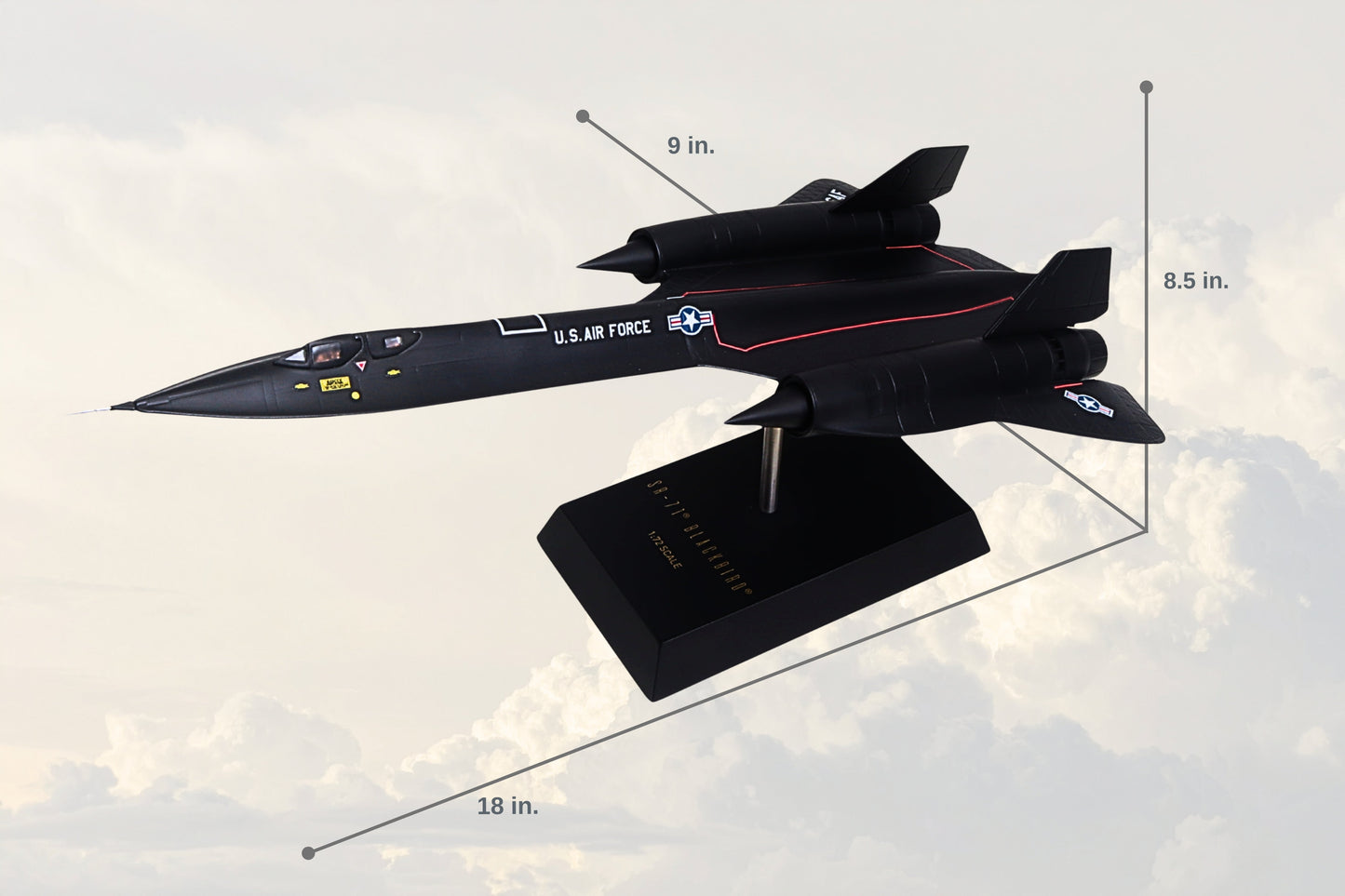 Executive Series Models EXB3572 1:72 SR-71 Blackbird USAF