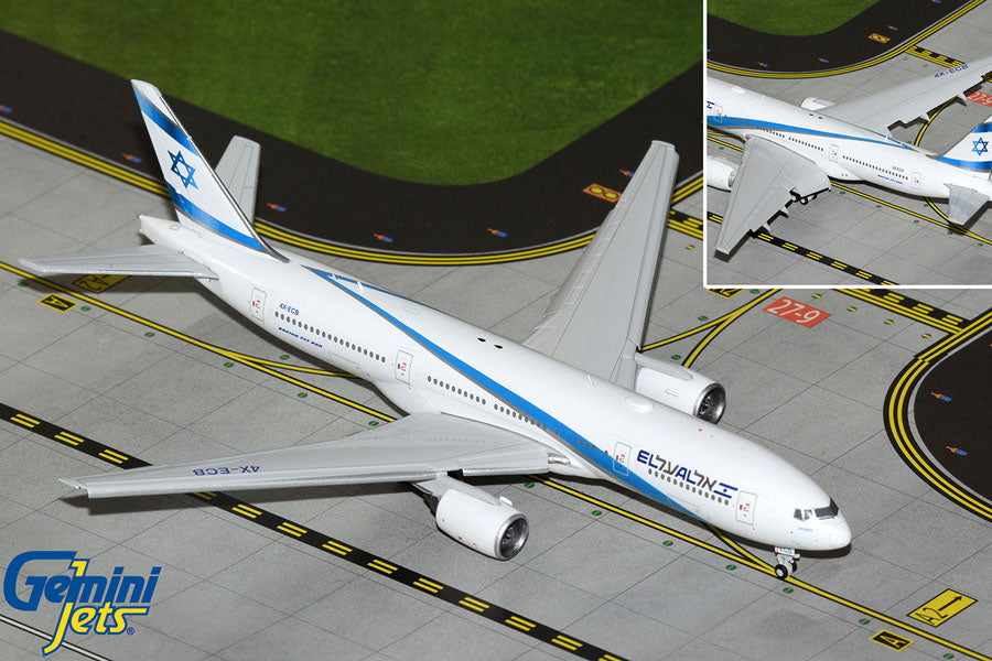 Gemini Jets GJELY2300F 1:400 El Al Israel Airlines B777-200ER 4X-ECB (flaps down)