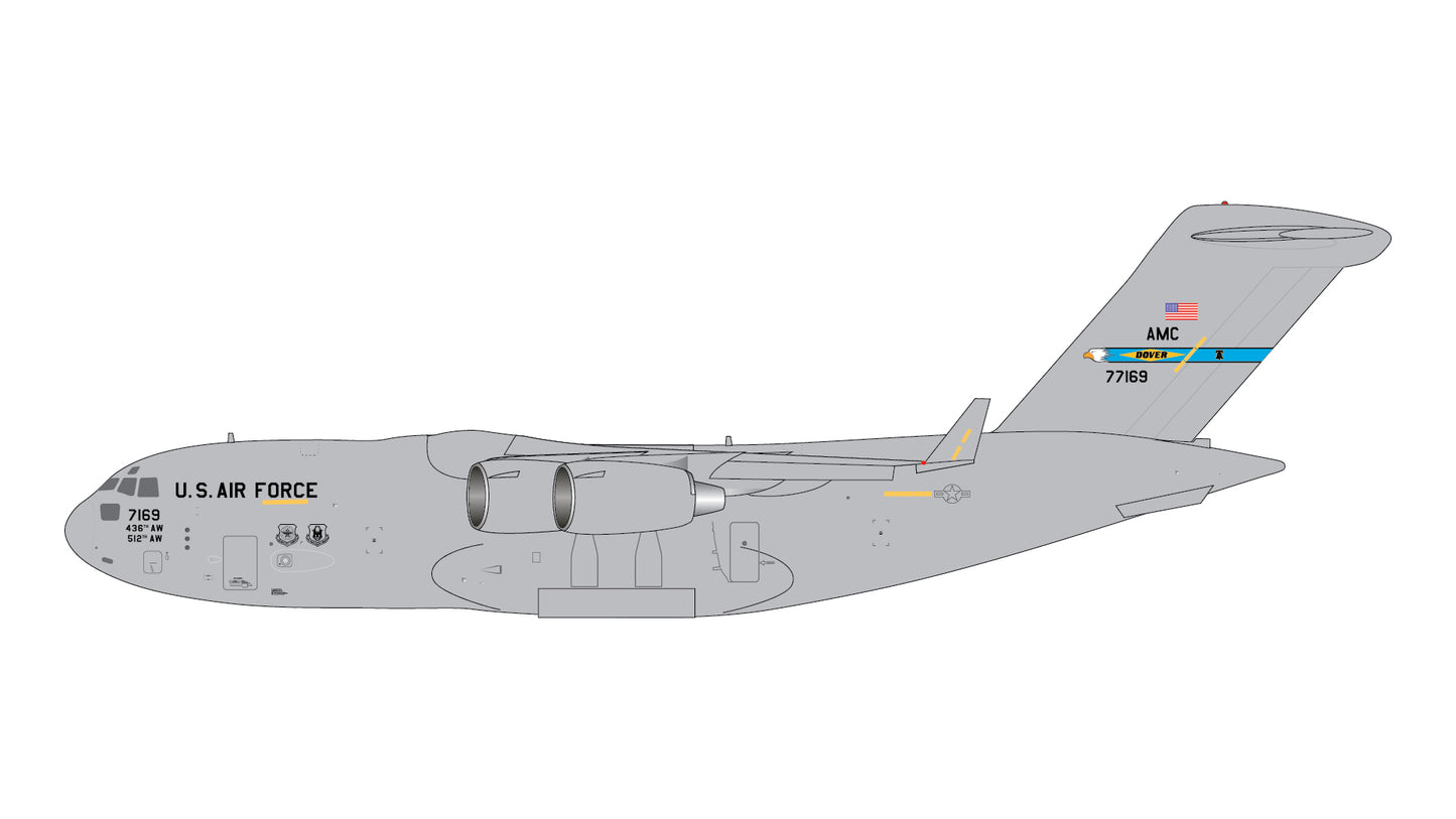 Pre-Order Gemini Jets GMUSA164 1:400 U.S. Air Force C-17A 07-7169 Dover Air Force Base
