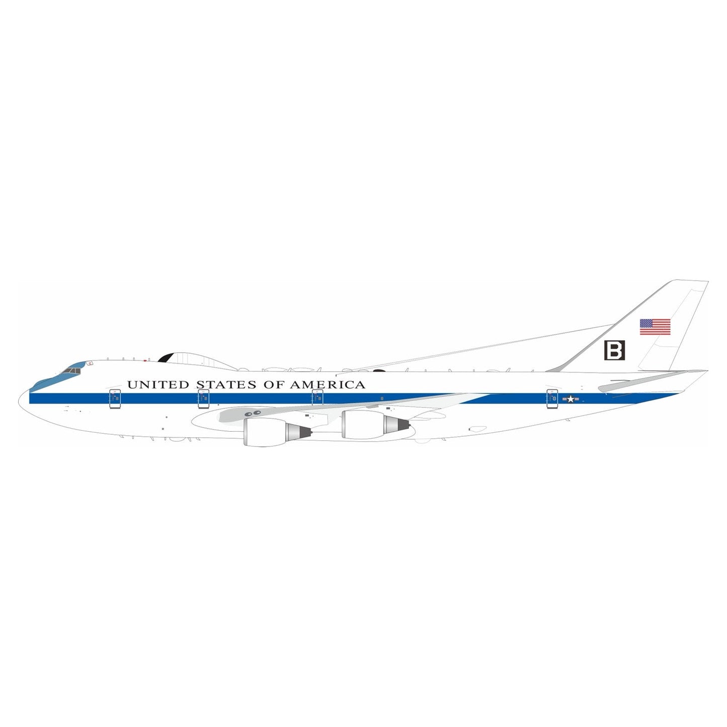 Pre-Order InFlight200 IFE4BUSAF-B 1:200 USA - Air Force Boeing E-4B (747-200B)