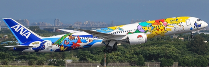 Pre-Order JC Wings SA2ANA049A 1:200 ANA Boeing 787-9 "Pikachu Jet" (Flaps Down)