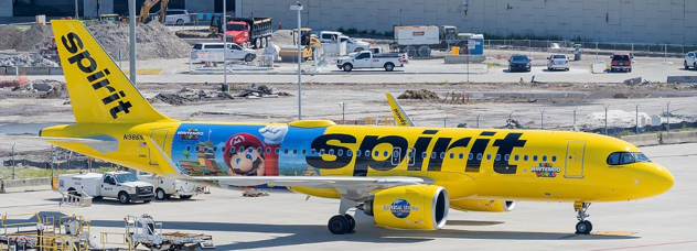 Pre-Order JC Wings SA4044 1:400 Spirit Airlines Airbus A320NEO "Super Nintendo World" N986NK
