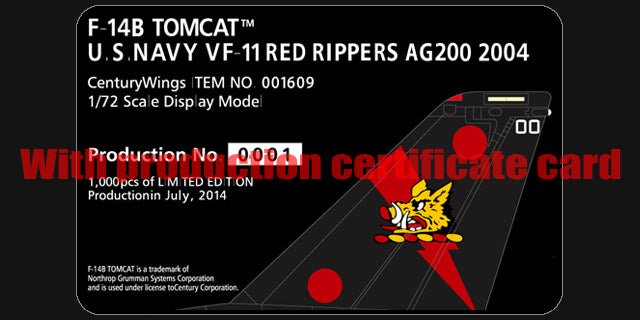 Century Wings 001609 1:72 F - 14B Tomcat US Navy VF - 11 Red Rippers AG200 2004