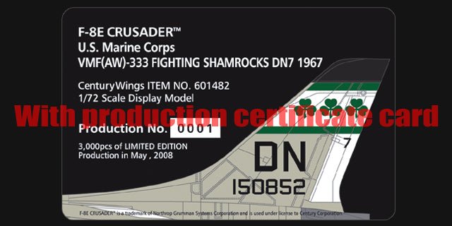 Century Wings 601482 1:72 F - 8E Crusader US Marine Corps VMF(AW) - 333 FIGHTING SHAMROCKS DN7 1967