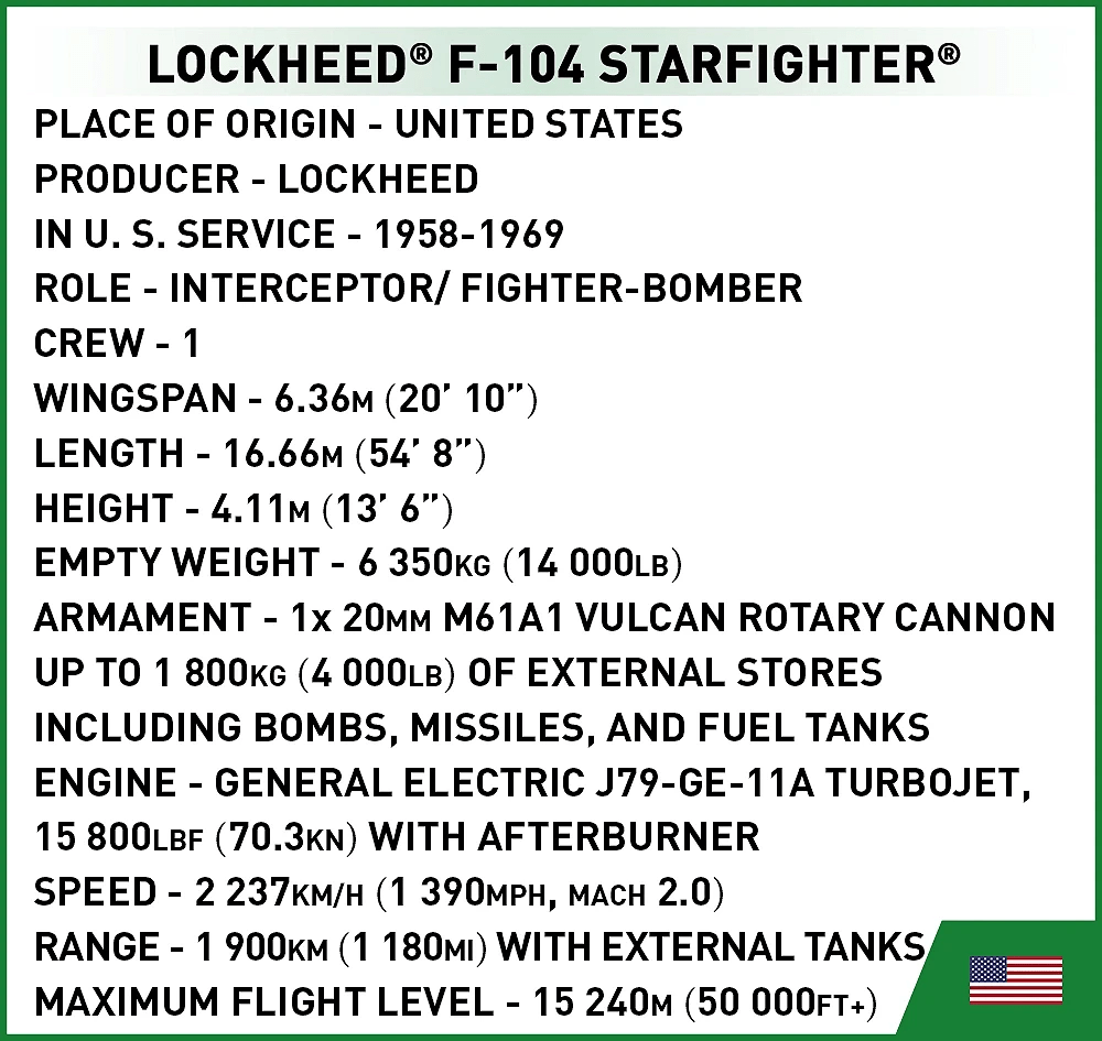 Cobi 2426 1:48 Lockheed F - 104 Starfighter