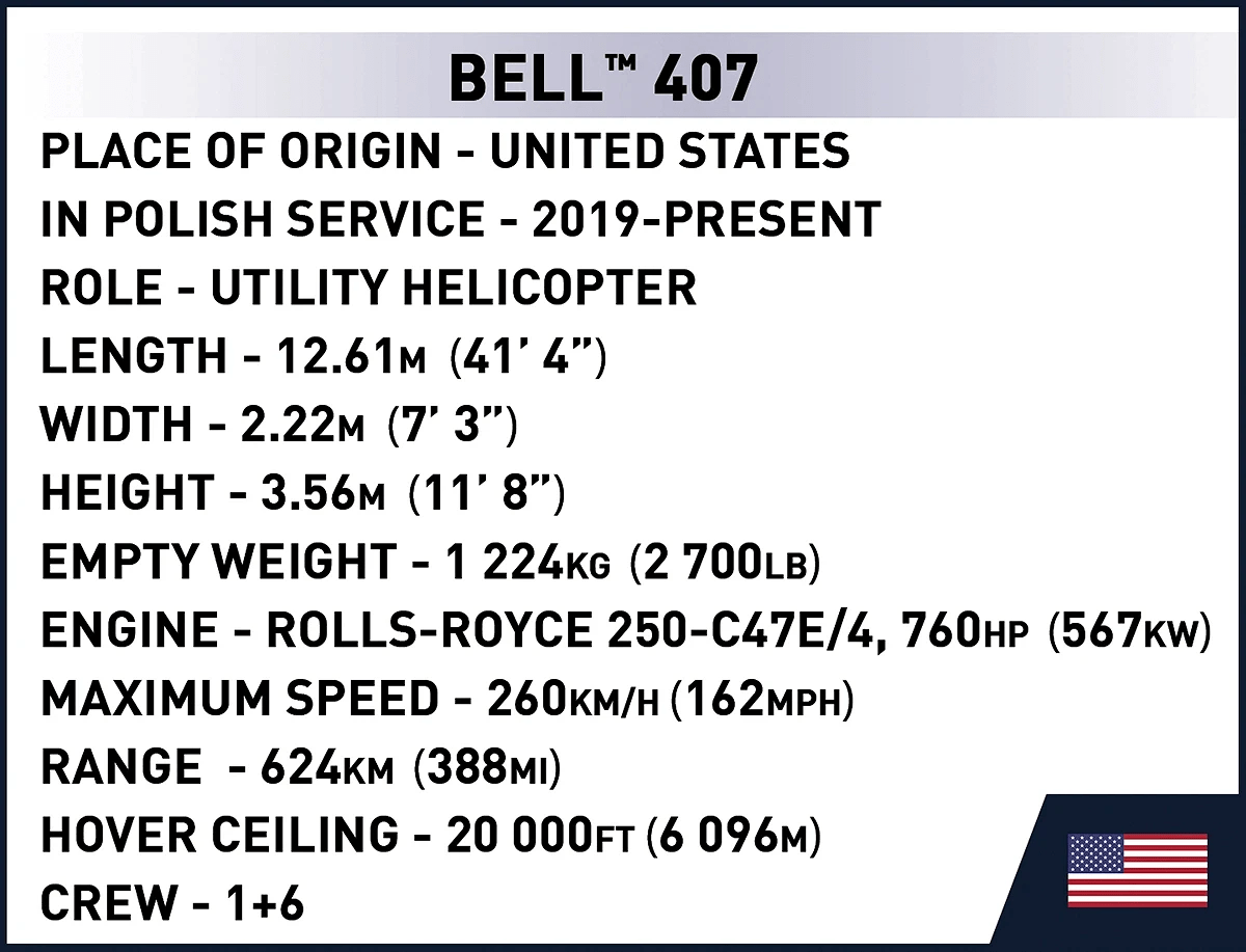 Cobi 26628 1:48 Bell 407 Policja