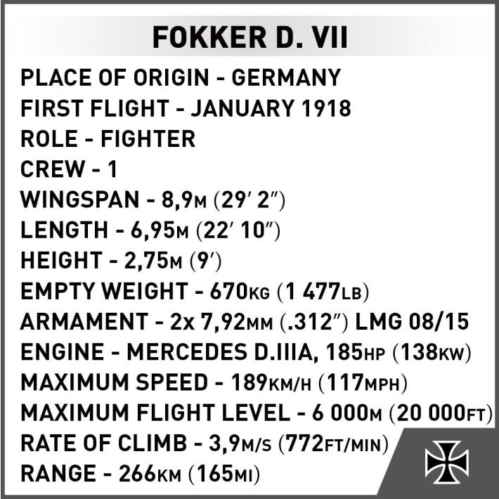 COBI 2994 Fokker D. VII Fighter