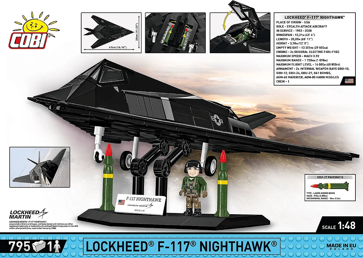 Cobi 5903 1:48 Armed Forces Lockheed F - 117 Nighthawk