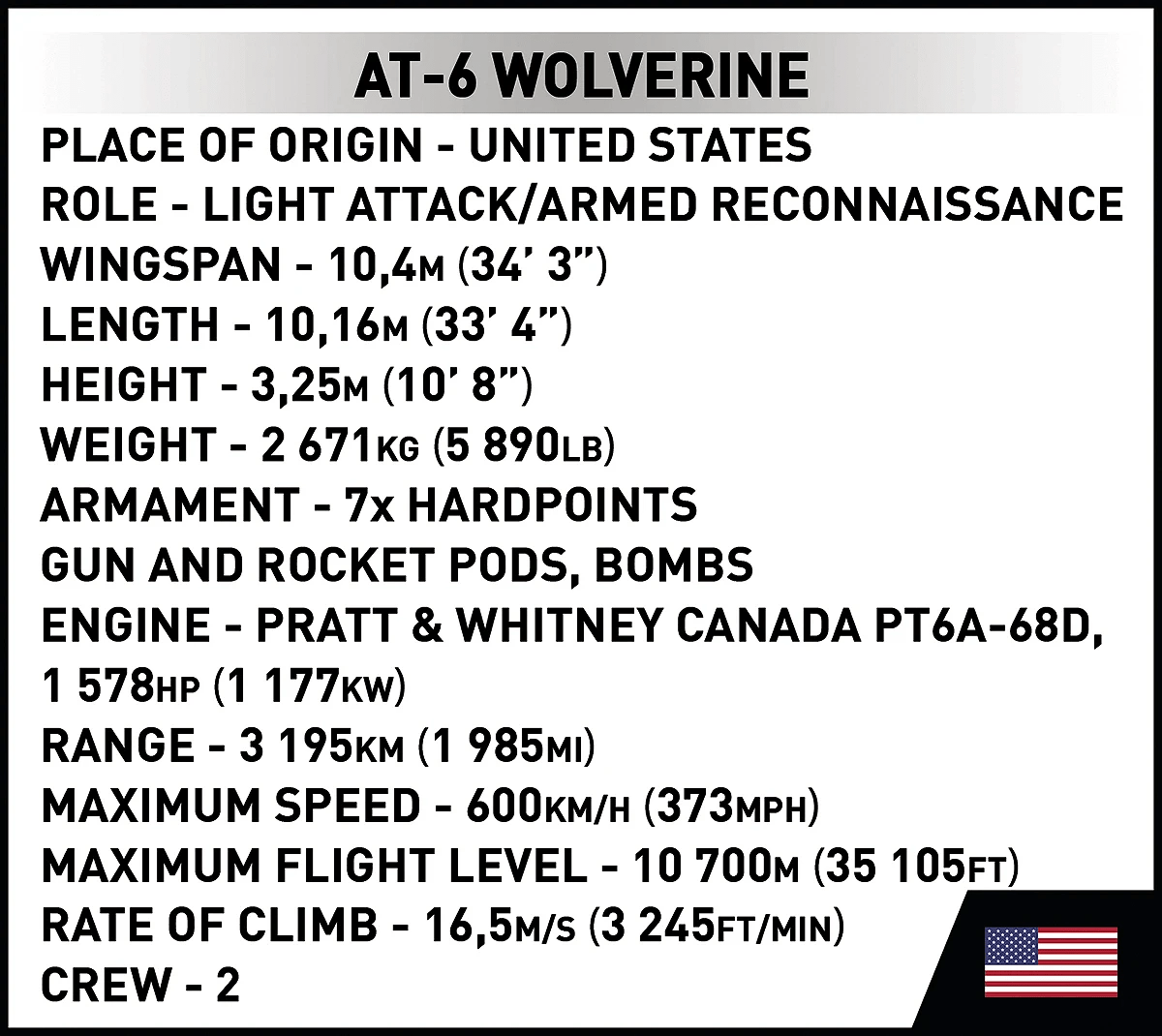 Cobi 5905 1:48 Armed Forces AT - 6 Wolverine
