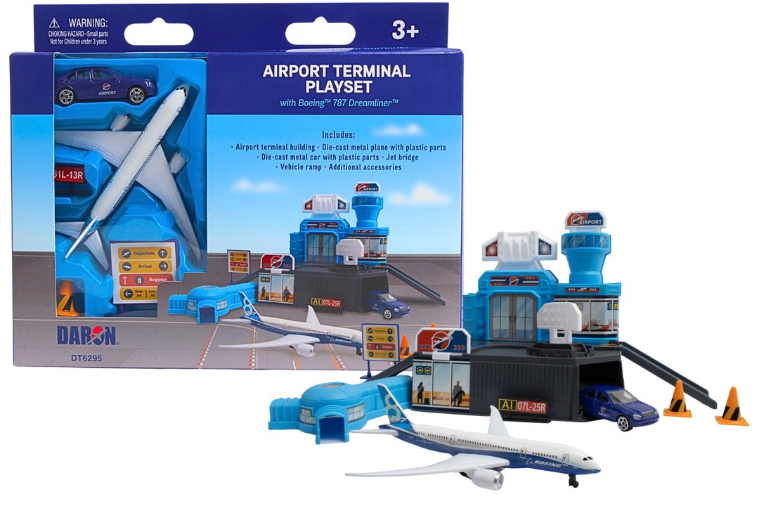 Daron Shop Daron DT6295 Airport Terminal Playset with Boeing 787 Single Plane ...