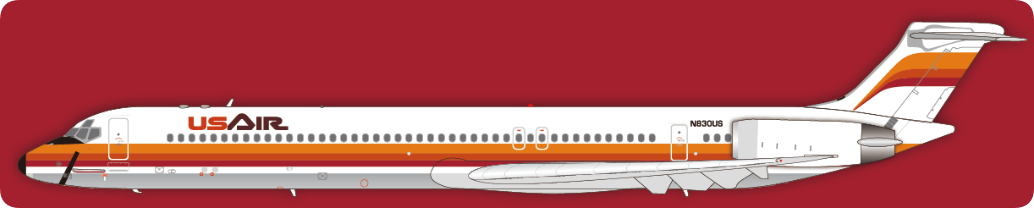 Jet-X Models JX024-2-009 1:200 US Air MD-83 Polished N830US