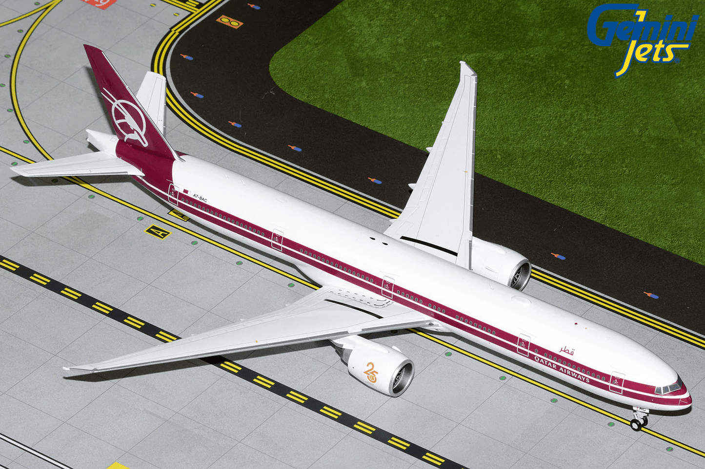 Gemini Jets G2QTR1145 1:200 Qatar Airways B777 - 300ER A7 - BAC "25th Anniversary Retro Livery"