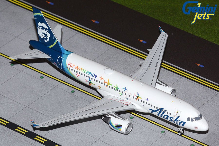 Gemini Jets GJASA2042 1:400 Alaska Airlines A320 - 200 N854VA "Fly With Pride" livery