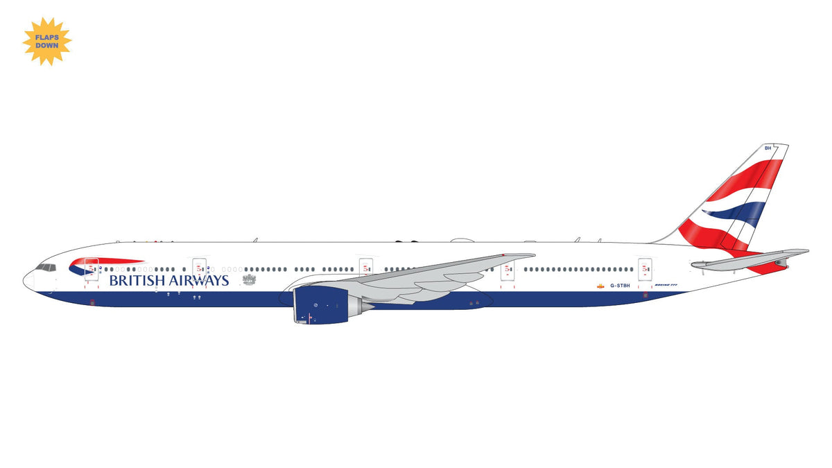Gemini Jets GJBAW2118F 1:400 British Airways Boeing 777 - 300ER G - STBH (Flaps Down)