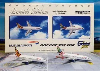 Gemini Jets GJBAWSET1 1:400 British Airways Boeing 737 - 200 G - BGDT / G - BGDE