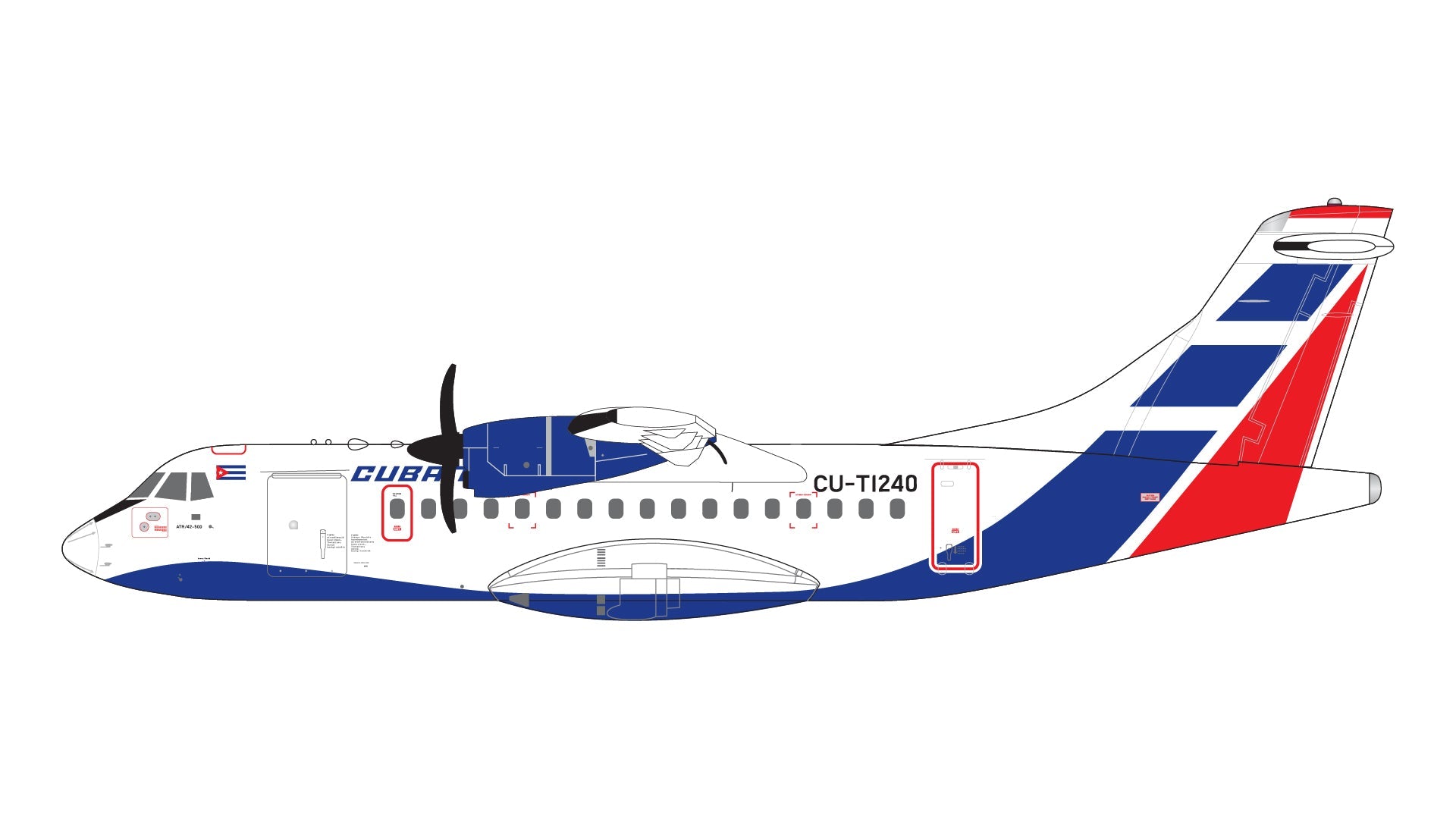 Gemini Jets GJCUB2221 1:400 Cubana de Aviación ATR 42 - 500 CU - T1240