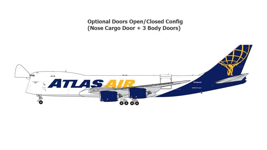 Gemini Jets GJGTI1888 1:400 Atlas Air Boeing 747 - 8F Interactive