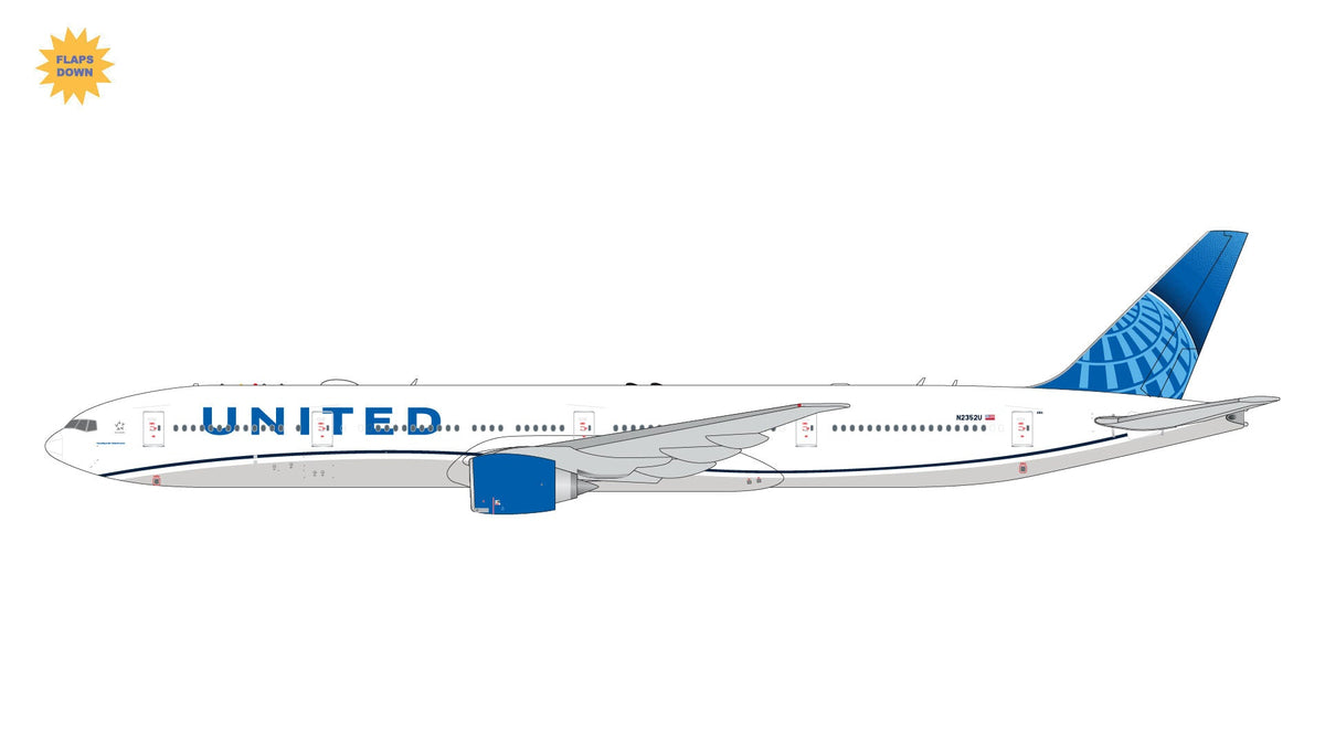 Gemini Jets GJUAL2214F 1:400 United Airlines Boeing 777 - 300ER N2352U (Flaps Down)