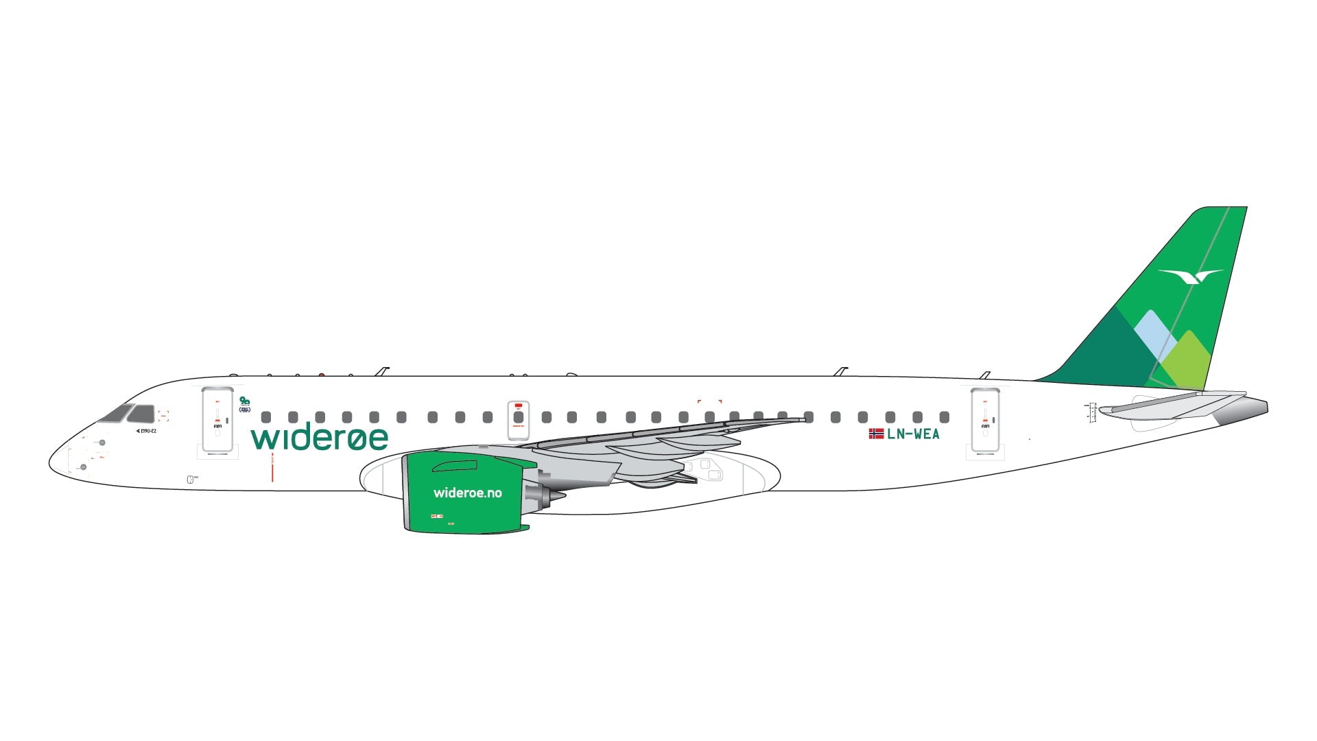 Gemini Jets GJWIF2200 1:400 Widerøe E190 - E2 LN - WEA