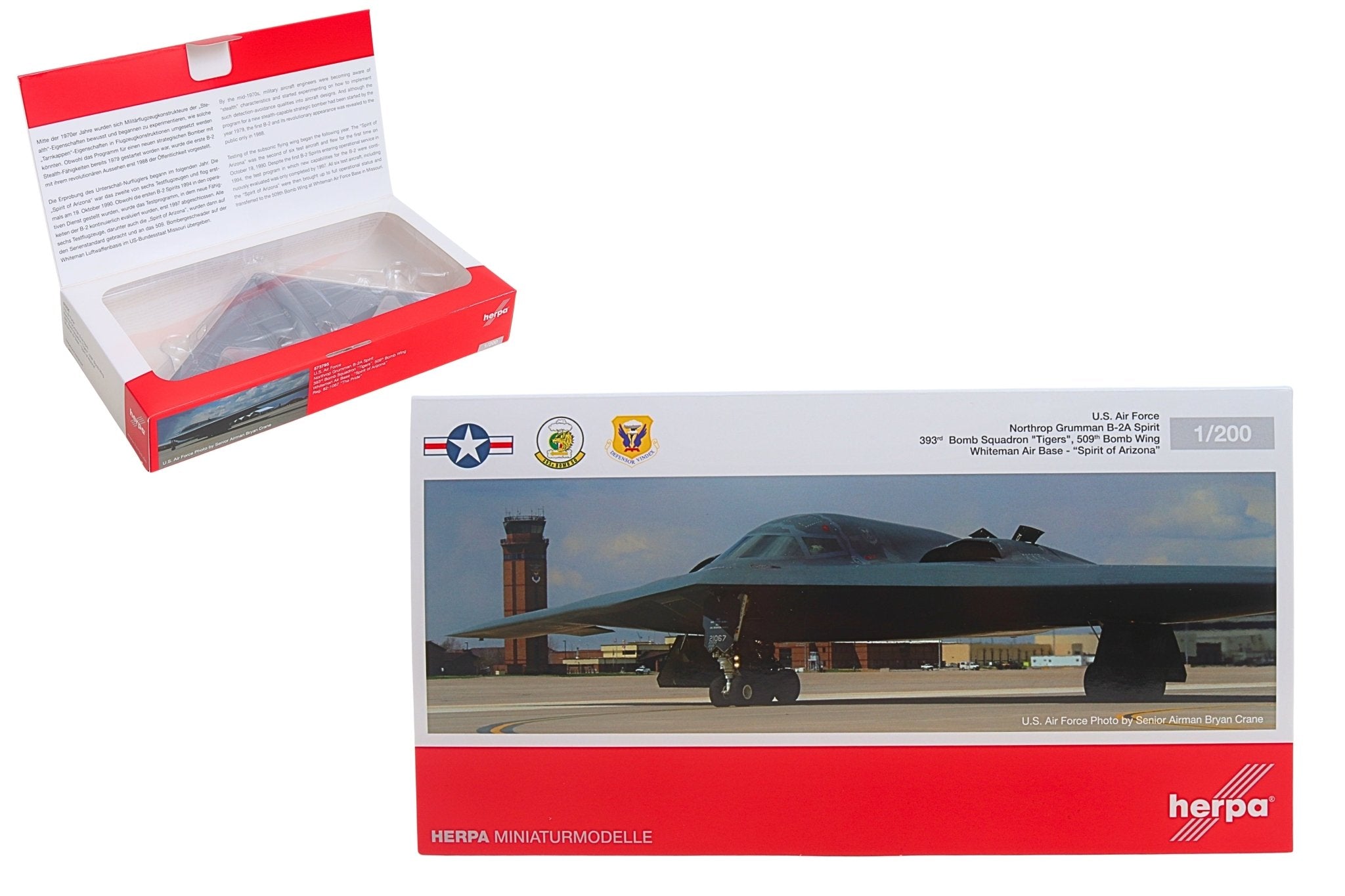 herpa 1/200 B-2 Spirit アメリカ空軍 B-2A Spirit 1:200 Diecast Model - Herpa HE-573092 - $87.95