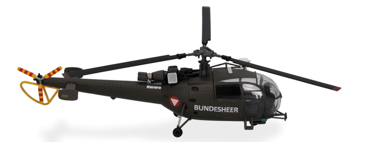 Herpa 580755 1:72 Austrian Air Force Sud Aviation SA316 Alouette III 3E - KX Aigen/Ennstal Air Base
