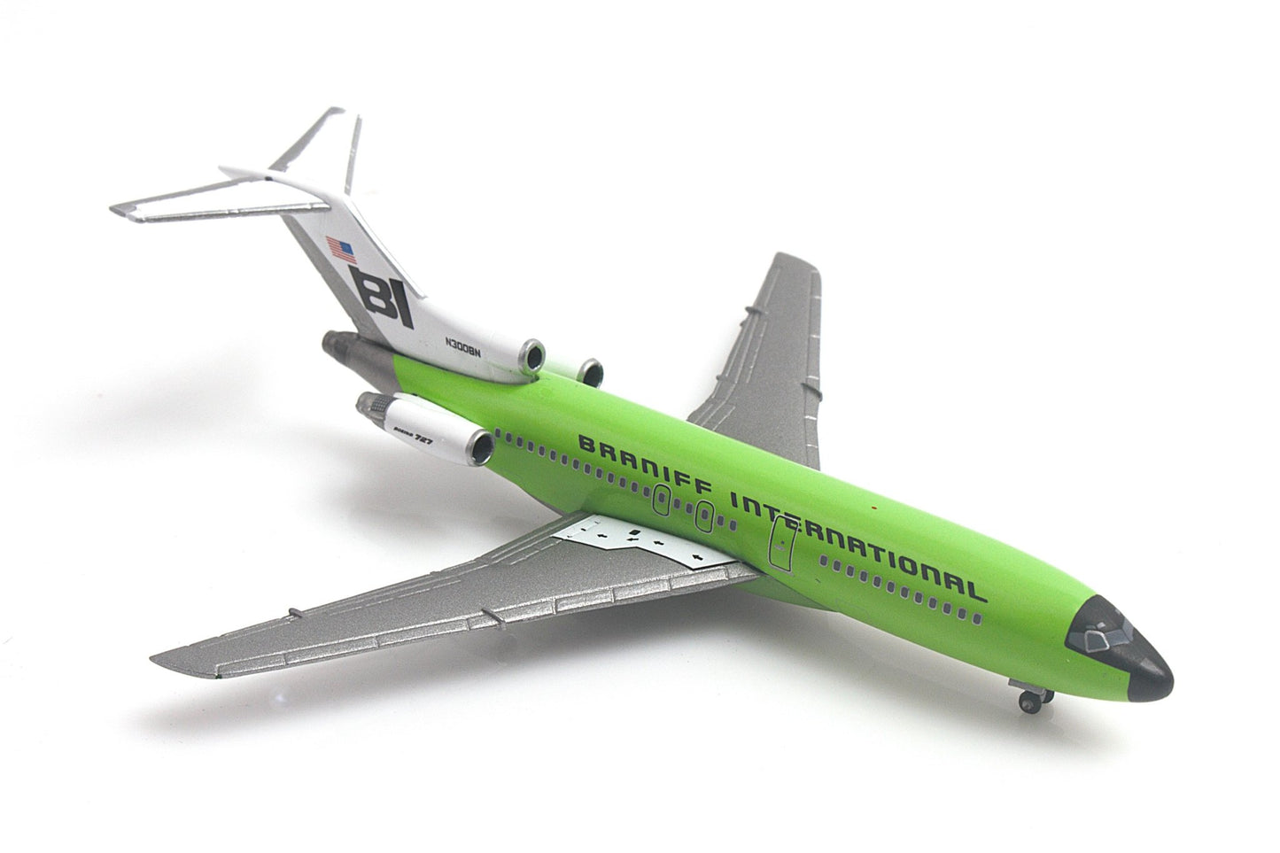 Herpa Wings 537988 1:500 Braniff (Usa) 727-100 SOLID LIME GREEN