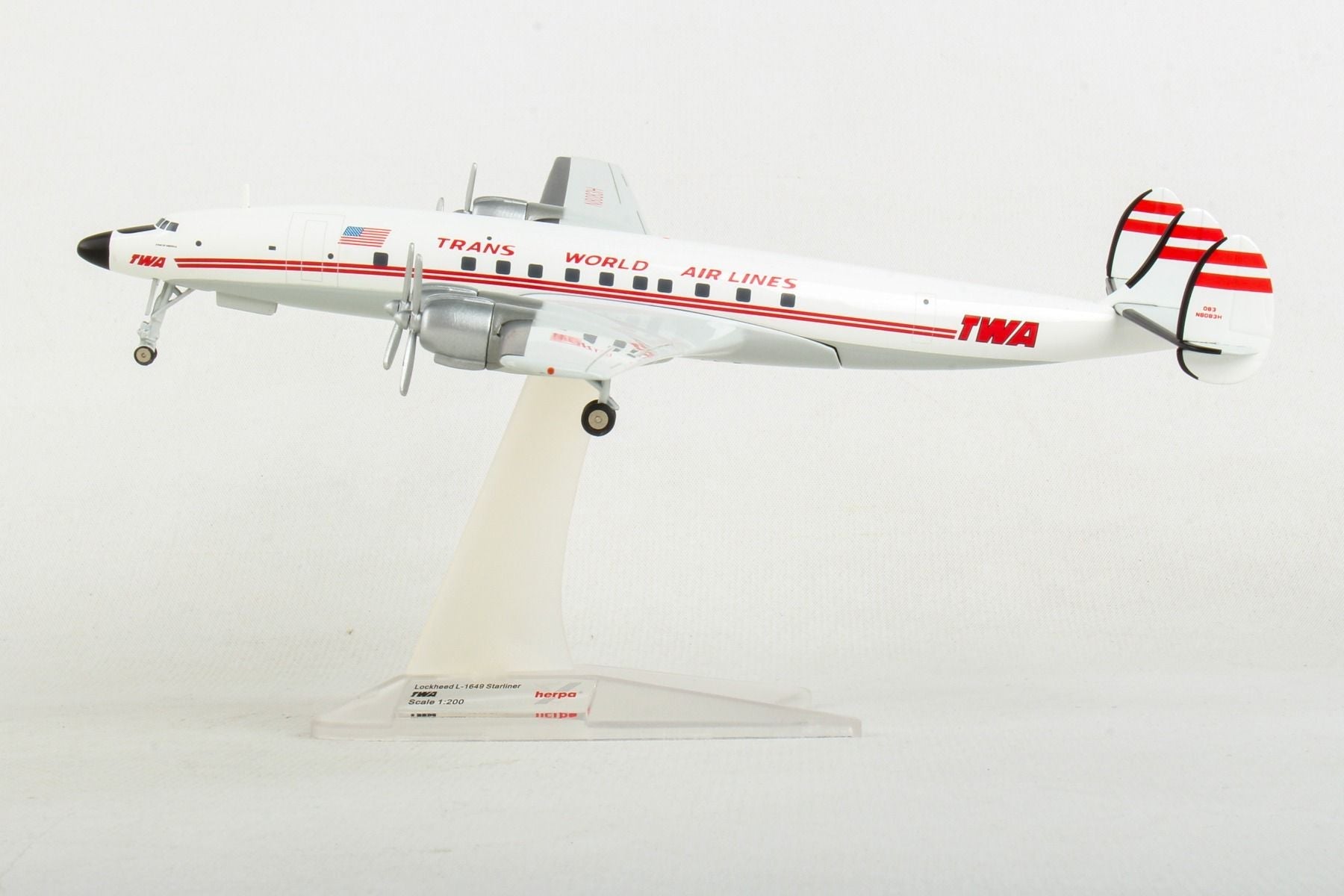 Herpa Wings 558372 - 001 1:200 TWA - Trans World Airlines Lockheed L - 1649A Jetstream