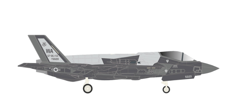 Herpa Wings 572941 1:200 U.S. Air Force Lockheed Martin F - 35A Lightning II - 65th Aggressor Squadron, Nellis Air Base
