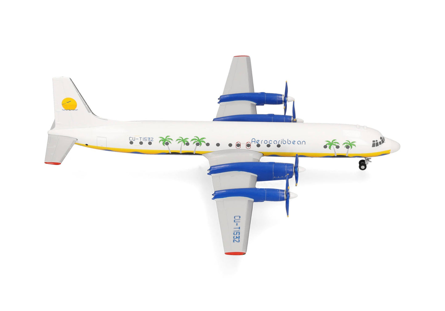 Herpa Wings 573719 1:200 Aero Caribbean Ilyushin IL - 18 – CU - T1532
