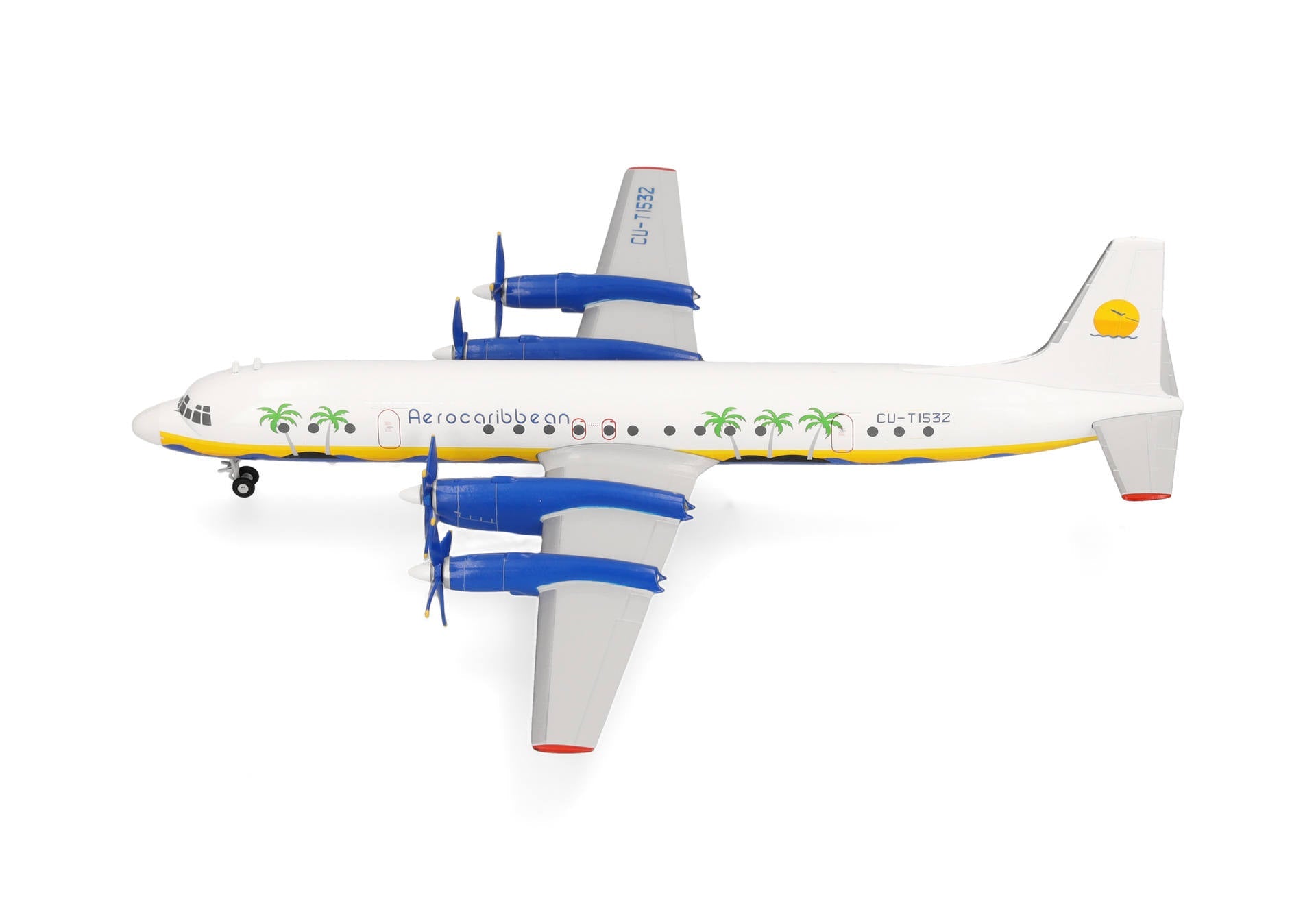 Herpa Wings 573719 1:200 Aero Caribbean Ilyushin IL - 18 – CU - T1532