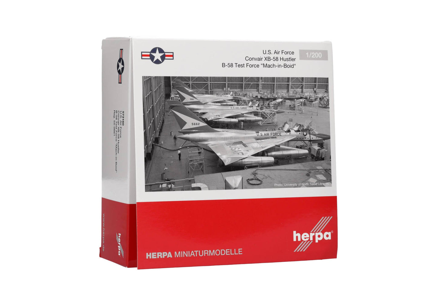 Herpa Wings HE573160 1:200 U.S. Air Force Convair XB - 58A Hustler Test Wing