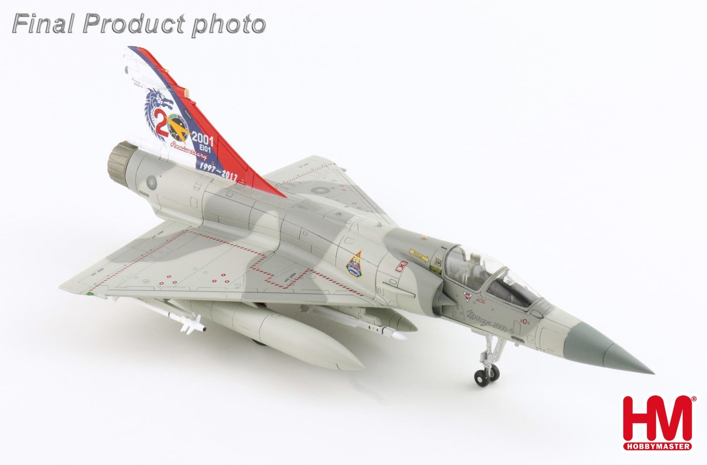 Hobby Master HA1621b 1:72 Mirage 2000 - 5 "20th Anniversary of Mirage 2000 ROCAF" (w/ 2x Magic, 4 x Mica missiles, 2 x 1700L fuel tanks, 1 x center fuell tank)