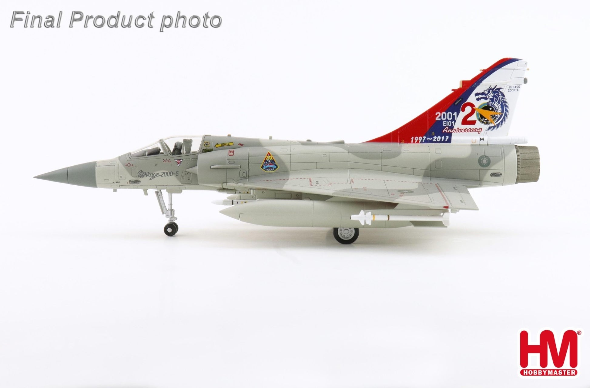 Hobby Master HA1621b 1:72 Mirage 2000 - 5 "20th Anniversary of Mirage 2000 ROCAF" (w/ 2x Magic, 4 x Mica missiles, 2 x 1700L fuel tanks, 1 x center fuell tank)